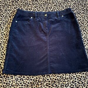 Brooks Brothers Navy Corduroy Mini Skirt
